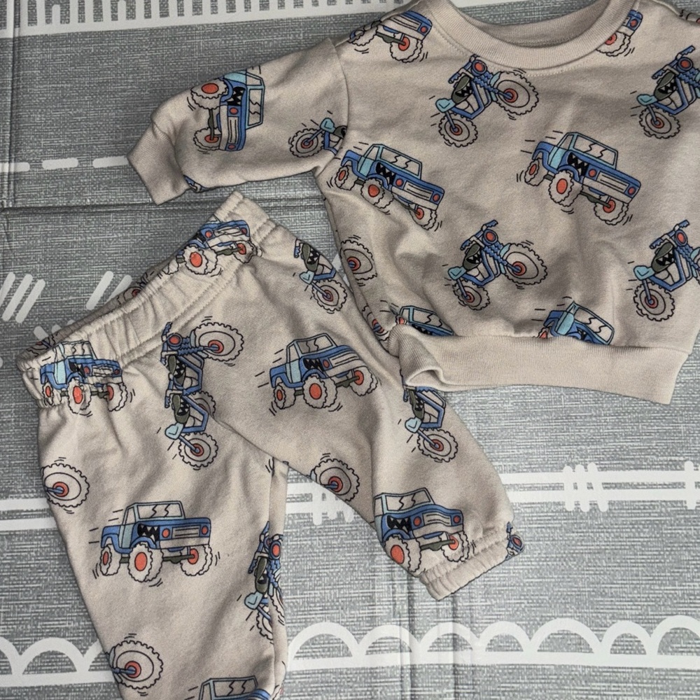 Garanimals Tan Baby Outfit with Floral Design
